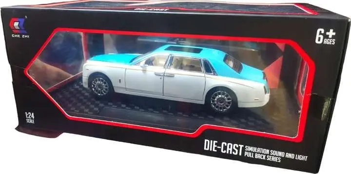 ALLOY MODEL 4 WHEEL DRIVE METAL CAR PULL BACK (BLUE)