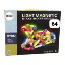 LIGHT MAGNETIC STICKS BLOCKS 64 PCS
