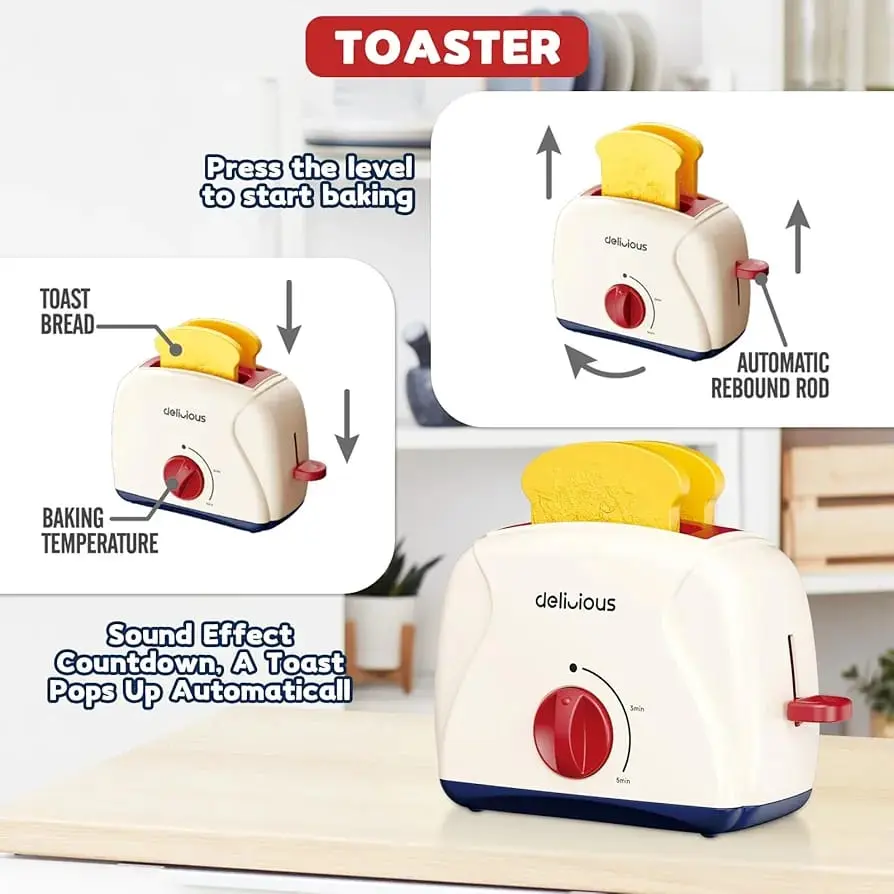 TOASTER MACHINE WITH LIGHT AND SOUND