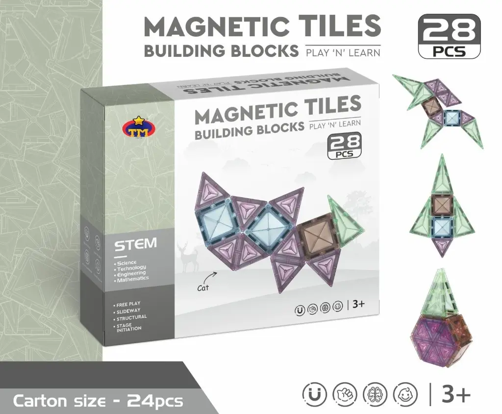 MAGNETIC TILES 28 PCS  