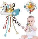 Baby teether within pull string 