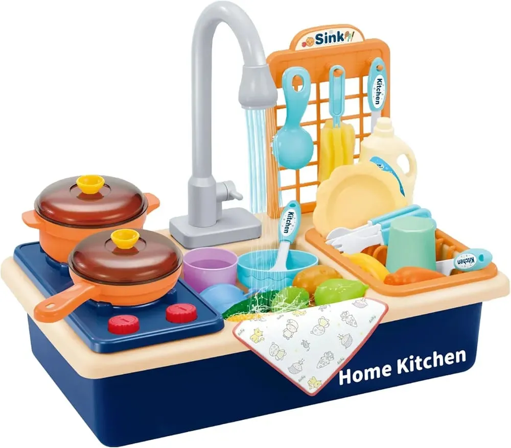 KIDS KITCHEN SINK TOY WITH REAL WATER FEATURES