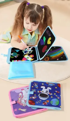 ERASABLE DOODLE BOOK SET WITH 6 SKATECHPEN