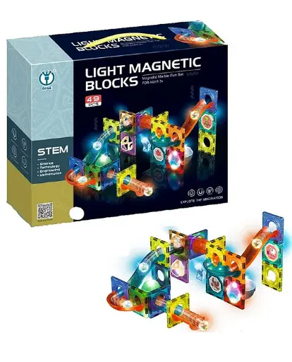 LIGHT MAGNETIC BLOCKS 49 PCS
