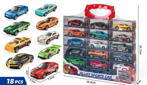 ALLOY SPORTS CAR SET OF 18