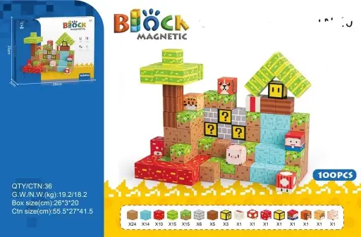 100 PCS MAGNETIC BLOCKS