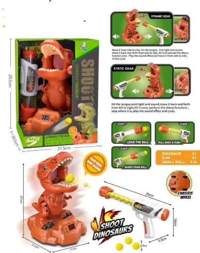 SHOOTING DINOSAUR WITH FOAM BALLS